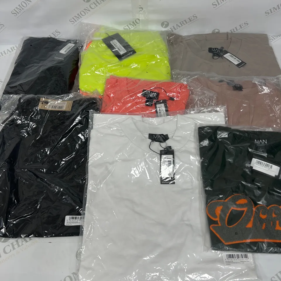 LARGE BOX OF ASSORTED CLOTHING TO INCLUDE BOOHOOMAN AND M&S