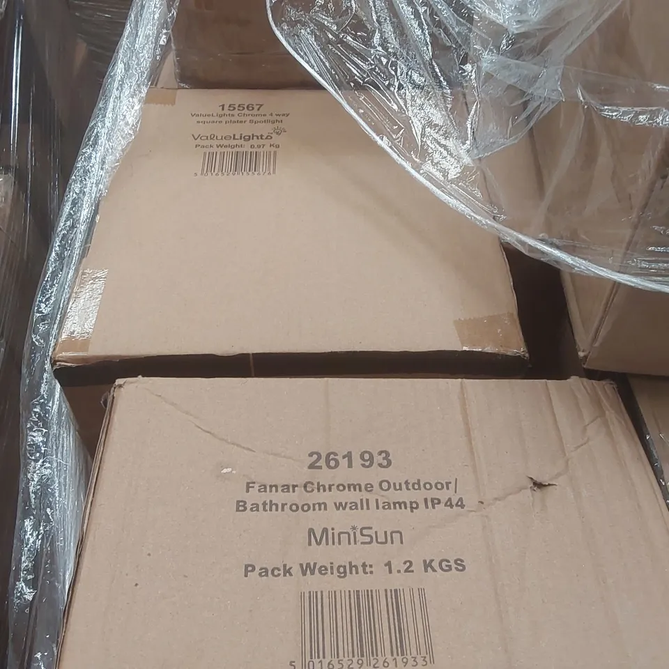 PALLET CONTAINING A LARGE QUANTITY OF ASSORTED LIGHTING PRODUCTS