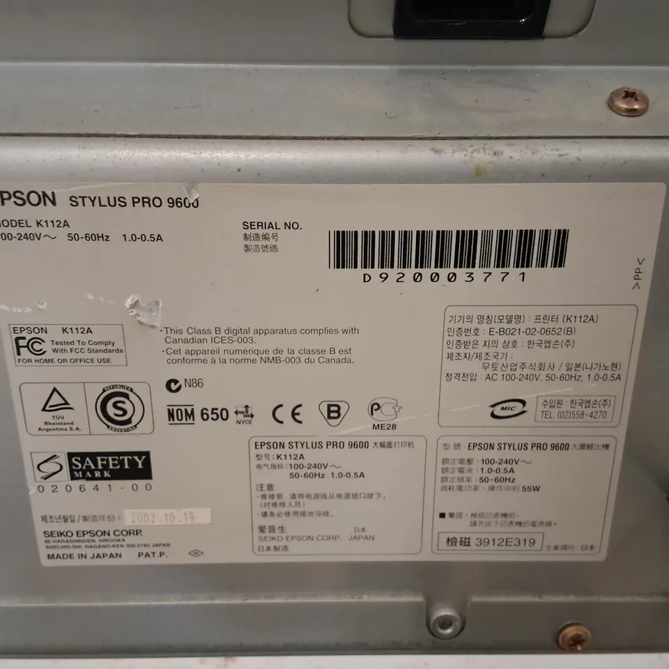 EPSON STYLUS PRO 9600 - K112A