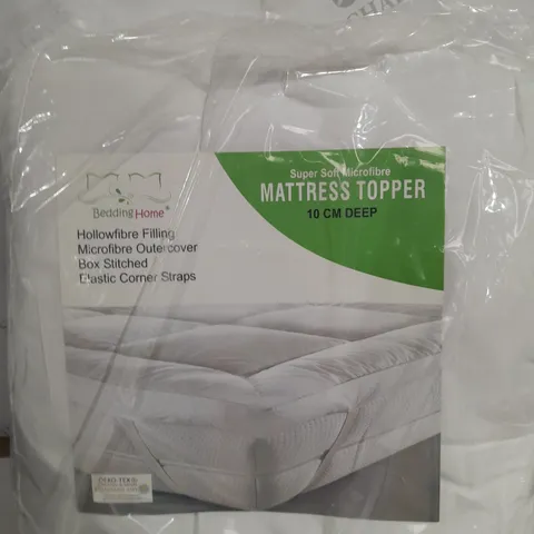 BEDDING HOME SUPER SOFT MICROFIBRE MATTRESS TOPPER - 10 CM DEEP