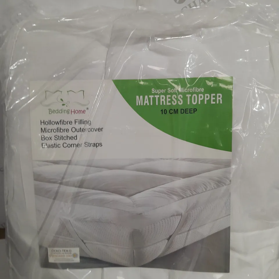 BEDDING HOME SUPER SOFT MICROFIBRE MATTRESS TOPPER - 10 CM DEEP 