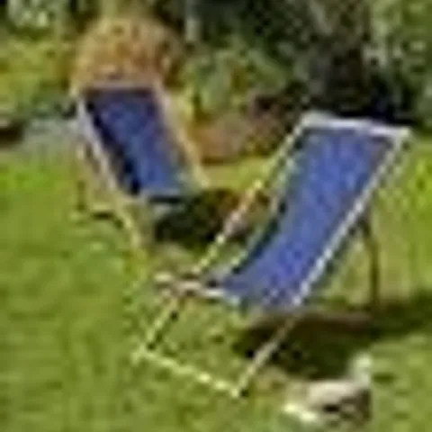 BRAND NEW BOXED HOME 2 PACK DECK CHAIRS- ABSTRACT