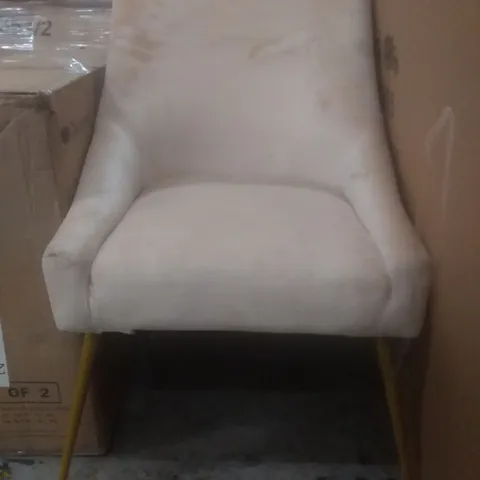 X2 CREAM VELVET DINING CHAIRS 