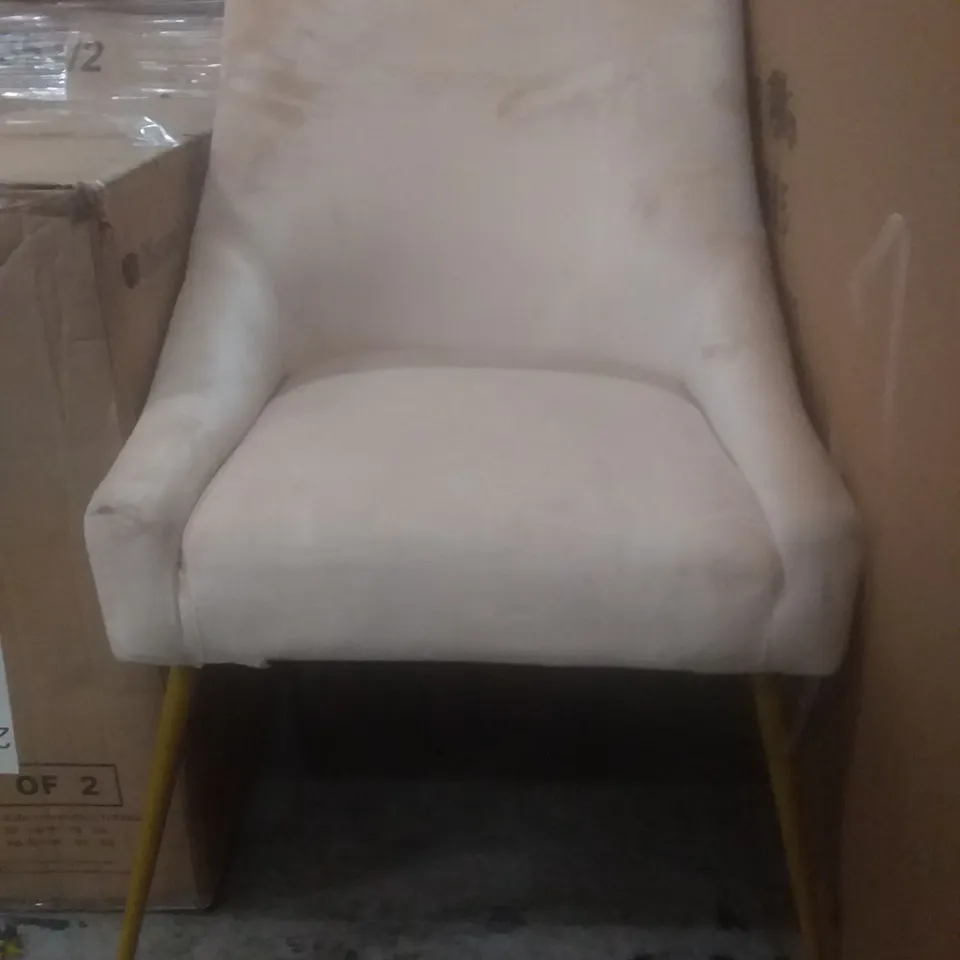 X2 CREAM VELVET DINING CHAIRS 