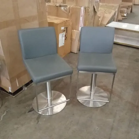 SET OF 2 CADIZ PU LEATHER BARSTOOLS