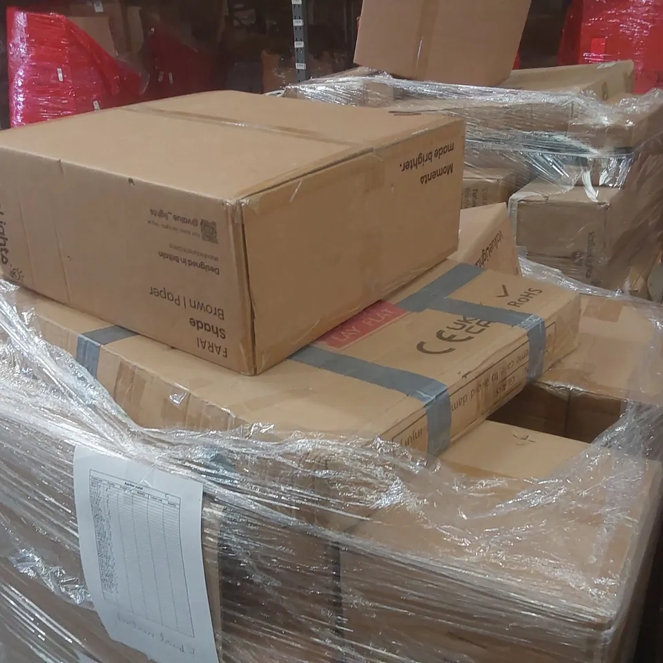 PALLET CONTAINING A VERY LARGE QUANTITY OF ASSORTED DESIGNER LIGHTING PRODUCTS