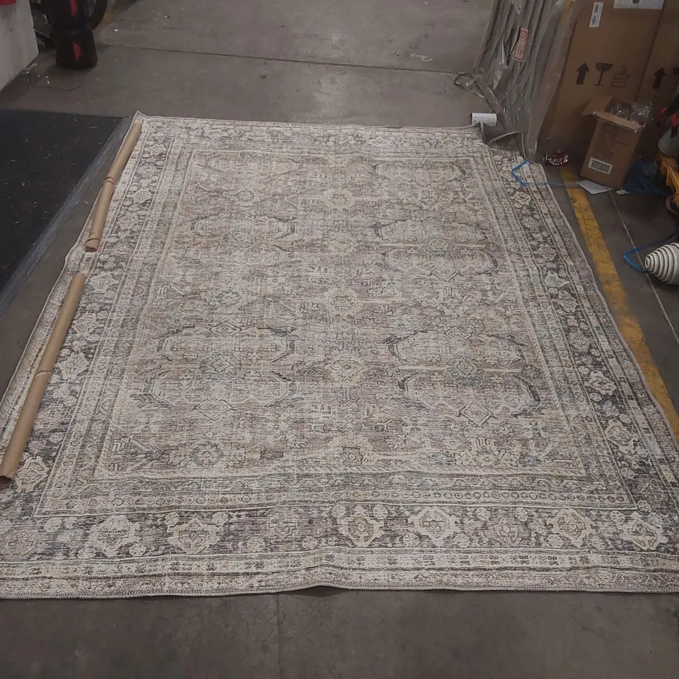 QUALITY BECKI OWENS X SURYA MACHINE WASHABLE ORIENTAL BOHO LIGHT SILVER - 200 x 275cm