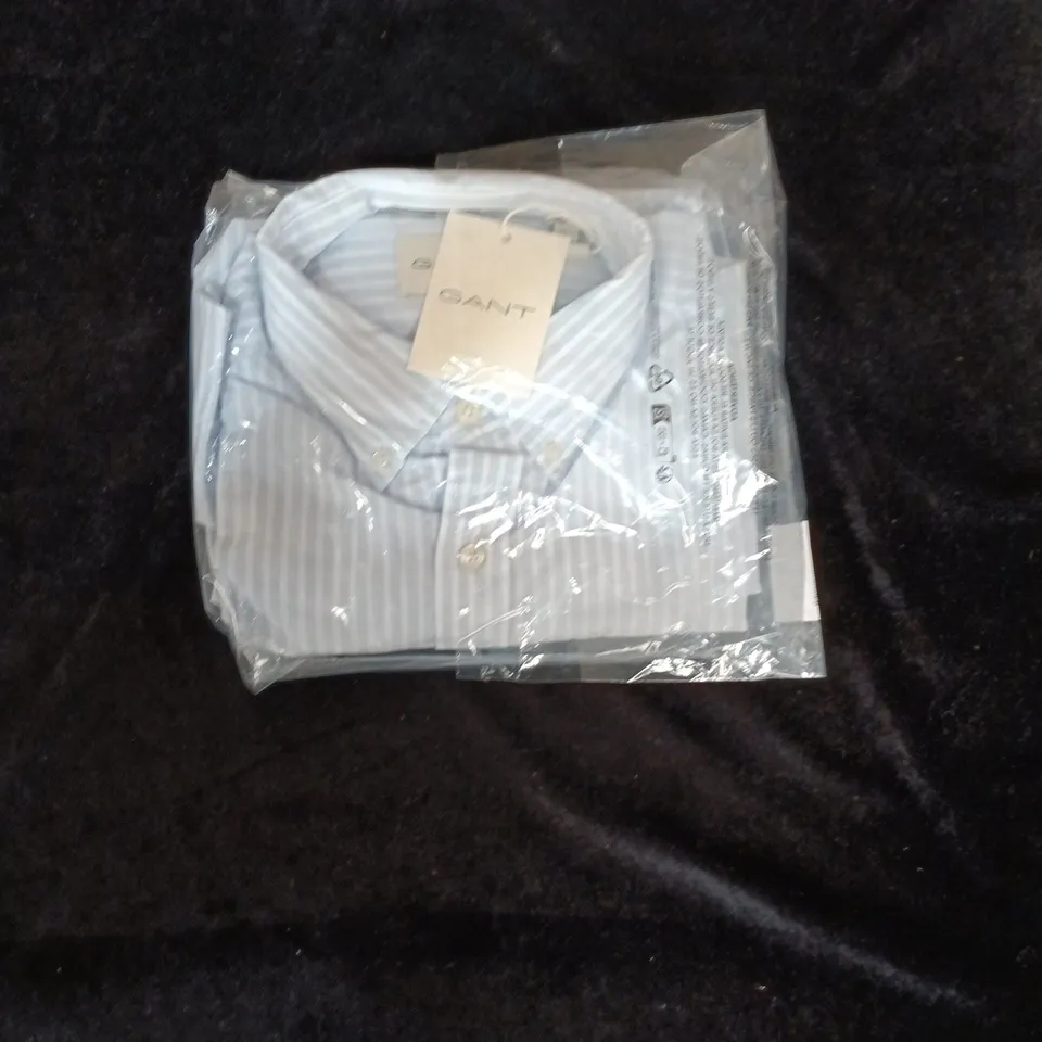 GANT REG CLASSIC POPLIN STRIPE SHIRT – LIGHT BLUE – SIZE L