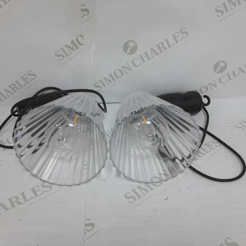 BUNDLEBERRY BY AMANDA HOLDEN SET OF 2 INDOOR OUTDOOR LIGHTS WITH FLUTED SHADE