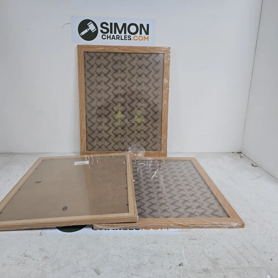 SET OF 3 WOODEN FRAMES 45 X 55CM APPROX