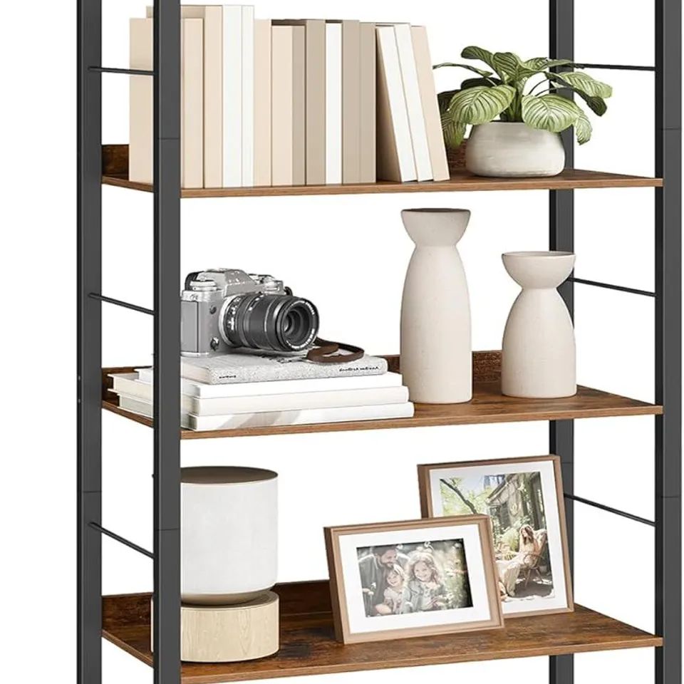 BOXED VASAGLE 6-TIER BOOKSHELF - BROWN/BLACK