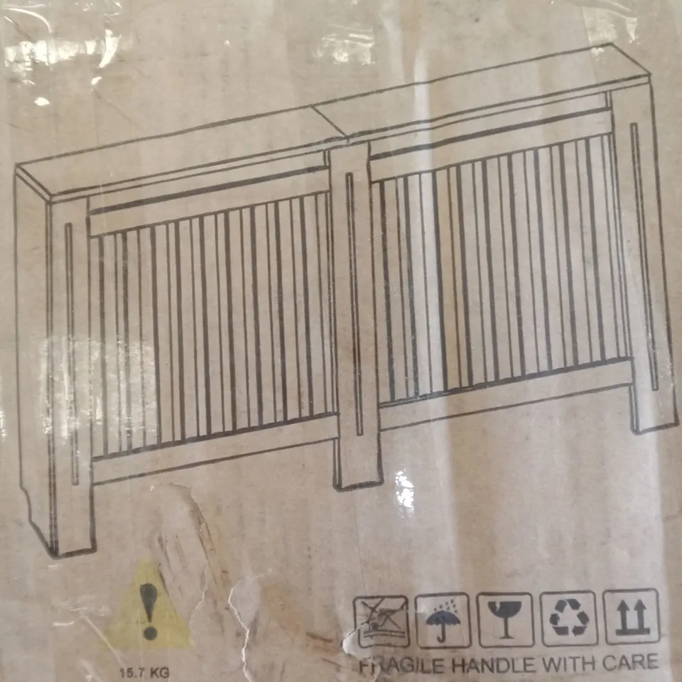 BOXED BEACONSFIELD ARLINGTON RADIATOR COVER 83 X 172 X 19CM - GREY/OAK