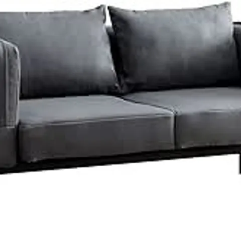 BOXED METAL FRAME 2 SEATER SOFA - GREY FABRIC (ONLY BOX 2 OF 2)