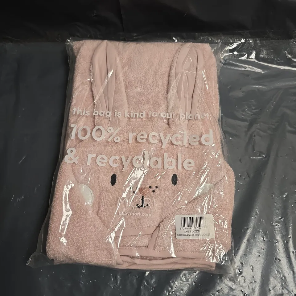 BABY MORI BUNNY HOODED TODDLER TOWEL – BLUSH PINK, ONE SIZE