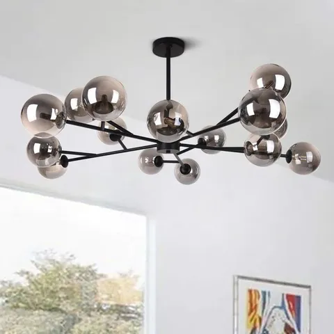 BOXED SPOFFO 15-LIGHT MODERN CONTEMPORARY GLASS BUBBLE CHANDELIER (1 BOX)