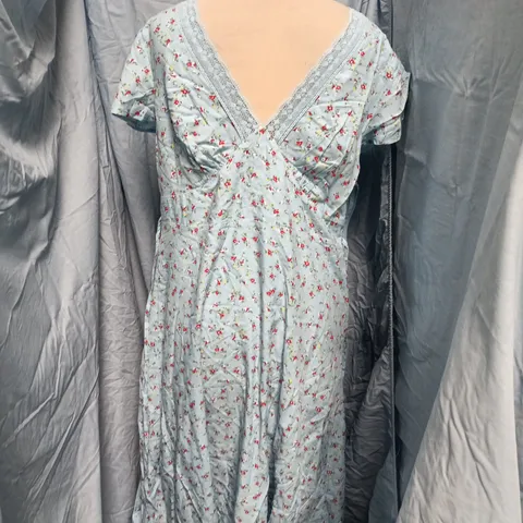 NOBODY'S CHILD OLIVE DITSY KACEY MIDI DRESS β UK12