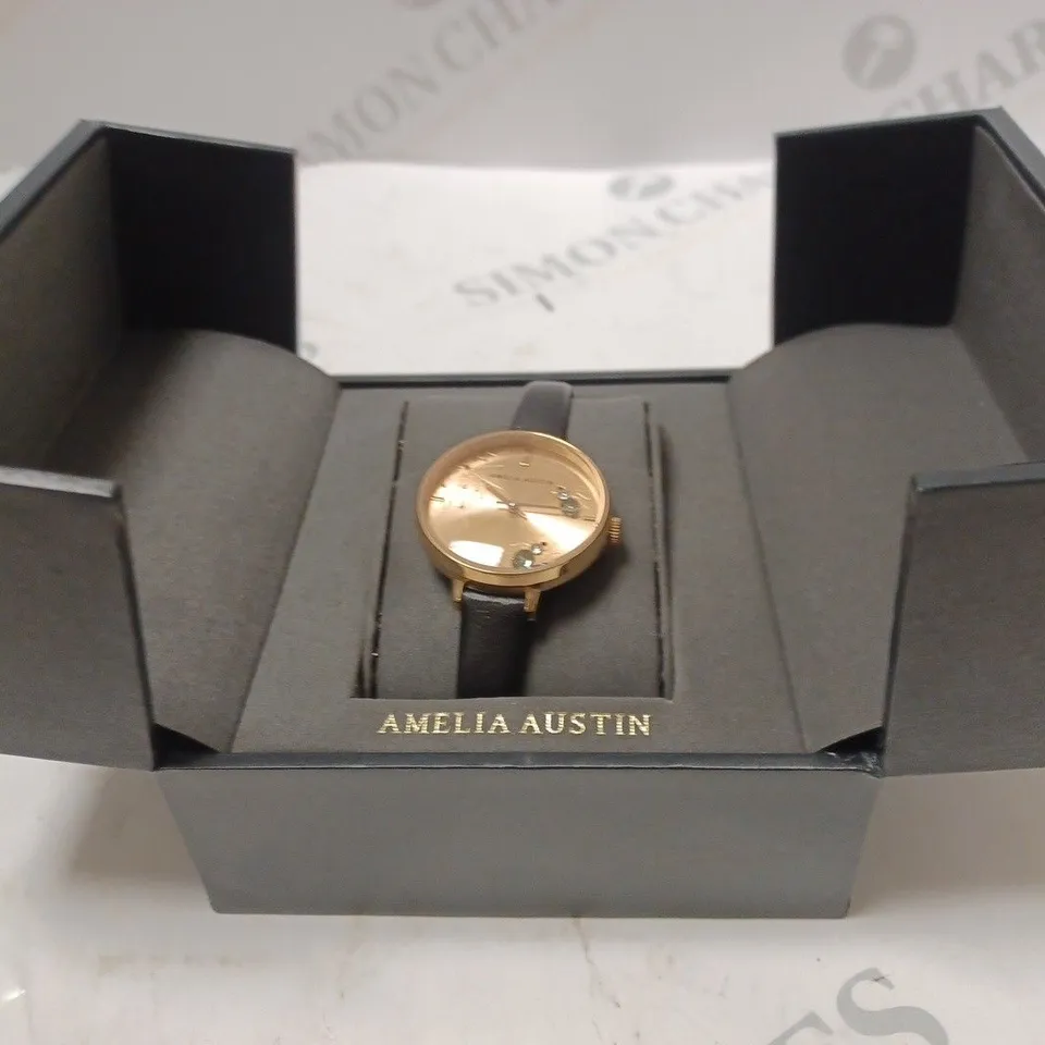 AMELIA AUSTIN SMALL SPIDER DETAILED ROSE GOLD WATCH BOXED 