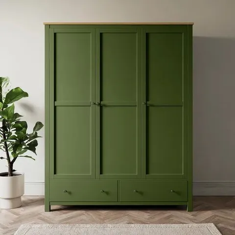 BOXED OLNEY TRIPLE WARDROBE - OLIVE (3 BOXES)