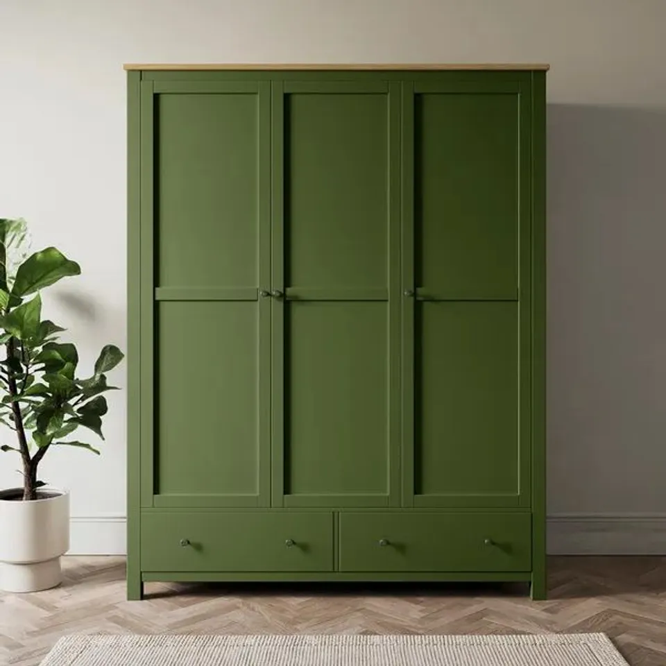BOXED OLNEY TRIPLE WARDROBE - OLIVE (3 BOXES)