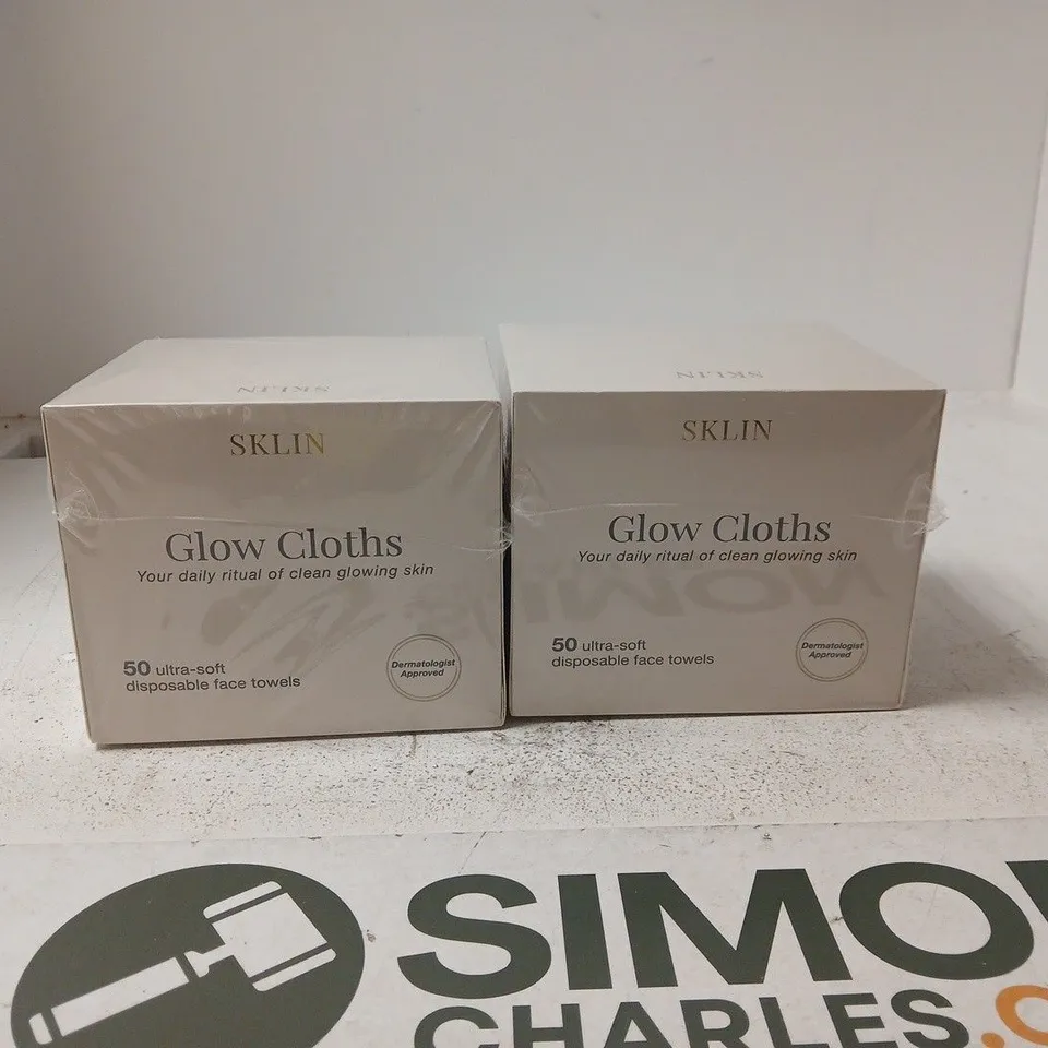 SET OF 2 SKLIN GLOW CLOTHS 50 PER PACK