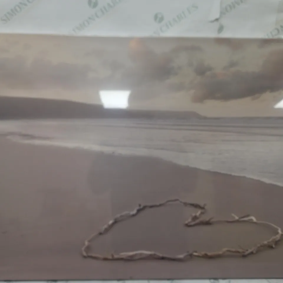 BOXED EAST URBAN HOME LOVE'S SERENITY BEACH SEA DRIFTWOOD PHOTOGRAPHIC PRINT 60X80CM