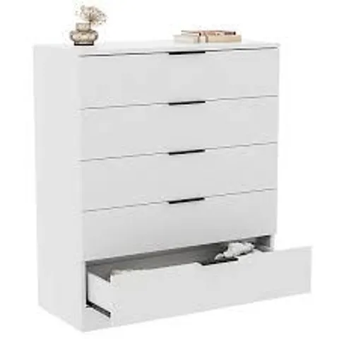 BOXED VIDA TREGA 5 DRAWER CHEST - WHITE (1 BOX)