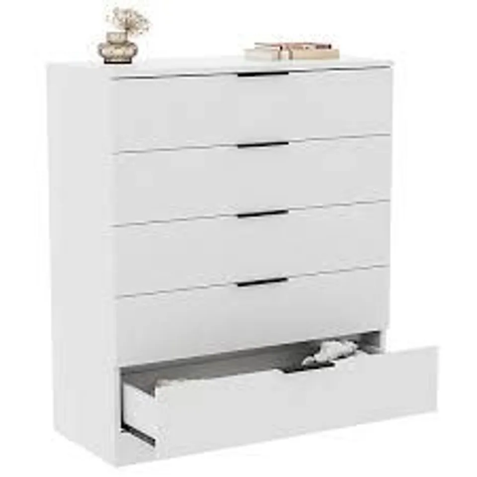 BOXED VIDA TREGA 5 DRAWER CHEST - WHITE (1 BOX)