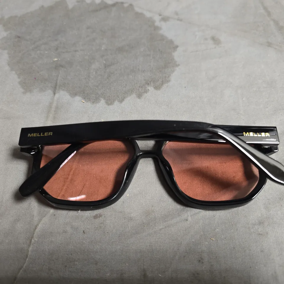MELLER SUNGLASSES – BLACK FRAME WITH BROWN-TINTED LENSES -BOXED 