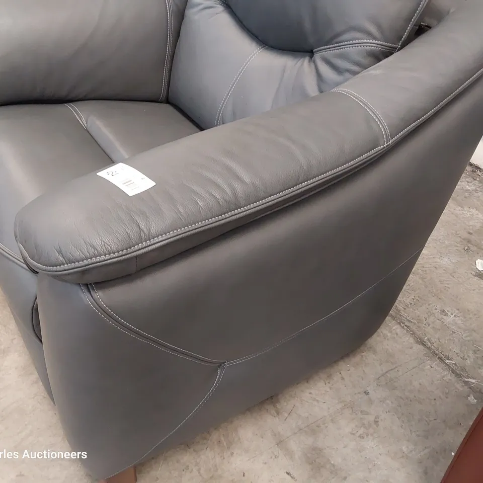 QUALITY BRITISH DESIGNER G PLAN JACKSON EASY CHAIR CAMBRIDGE PETROL BLUE LEATHER 
