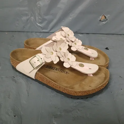 BIRKENSTOCK LEATHER FLOWER SANDAL IN PINK - SIZE 38
