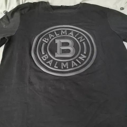 BALMAIN LOGO T‑SHIRT – BLACK - SIZE UNSPECIFIED