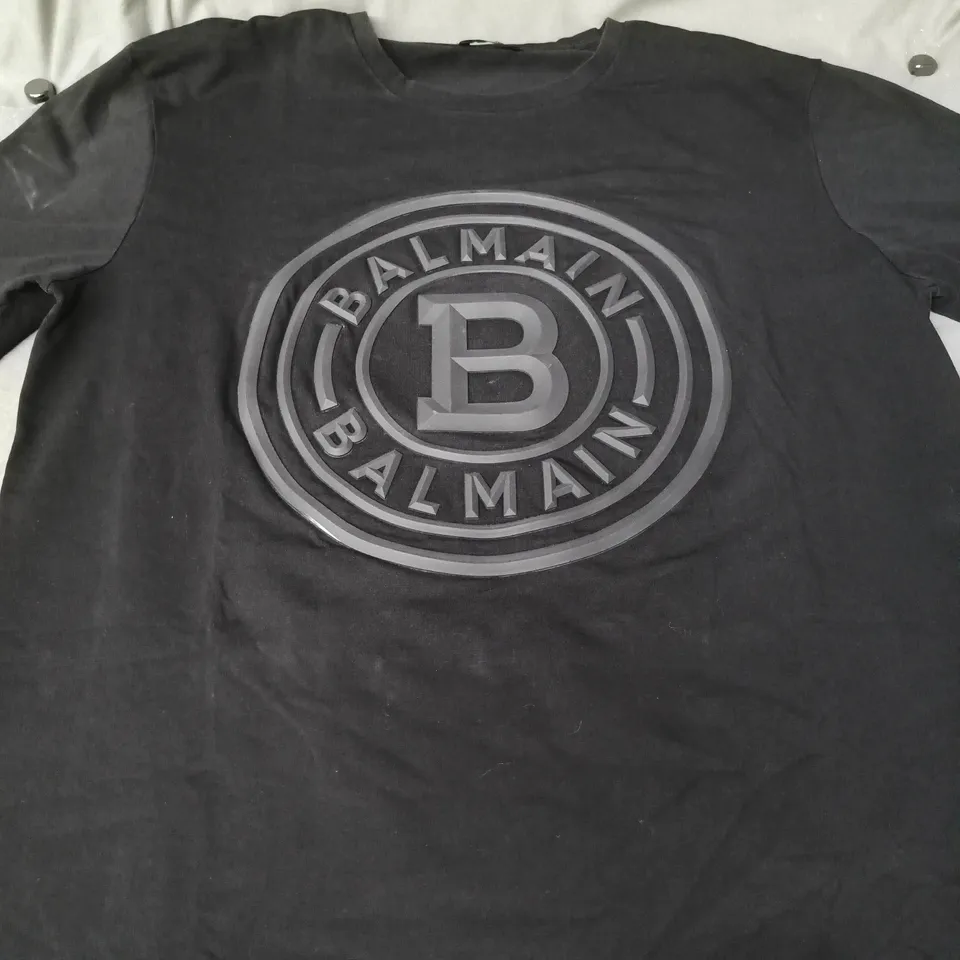 BALMAIN LOGO T‑SHIRT – BLACK - SIZE UNSPECIFIED