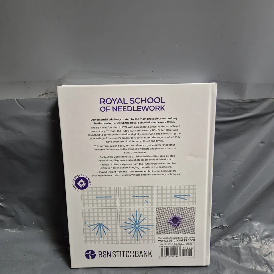  RSN STITCH BANK: 200 ESSENTIAL EMBROIDERY STITCHES HARDBACK - THE ROYAL SCHOOL OF NEEDLEWORK
