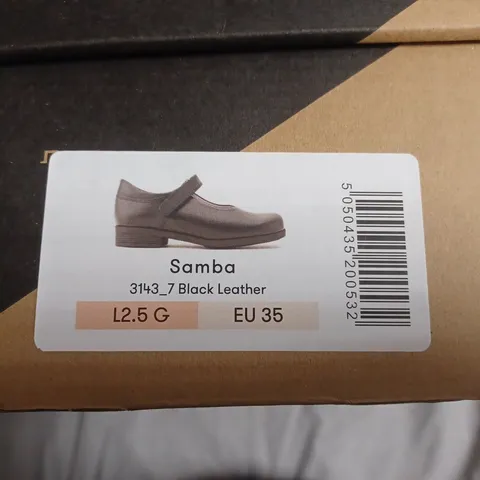 BOXED PAIR OF START-RITE SAMBA BLACK LEATHER MARY JANE SHOES – KIDS UK 3.5 (EU 35)