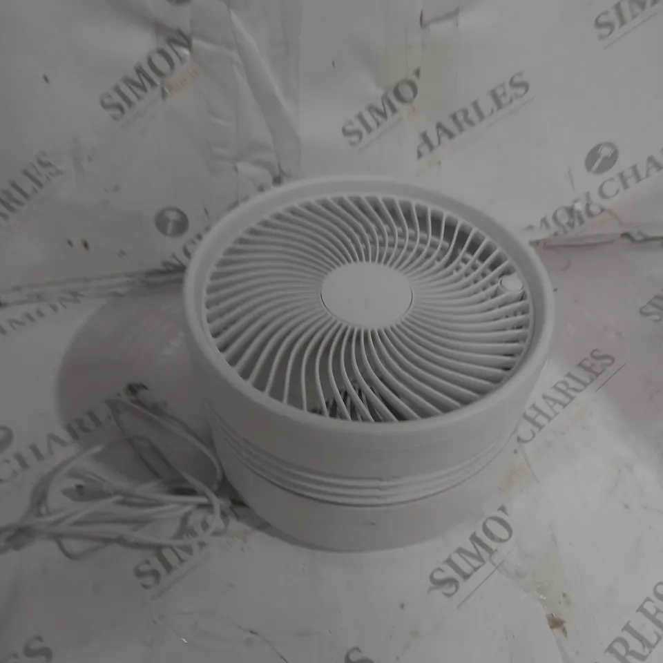 BOXED BELL & HOWELL OSCILLATING FOLDING RECHARGEABLE FAN, WHITE