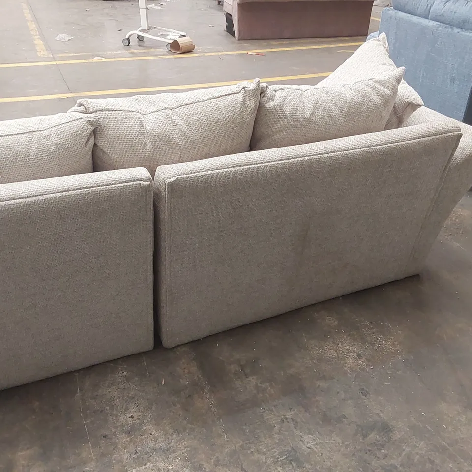 QUALITY DESIGNER CHUNKY WEAVE UPHOLSTERED SOFA 