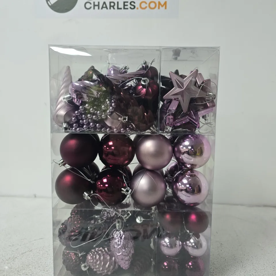 BUMPER PACK OF 80 BURGUNDY BAUBLES