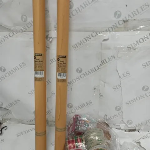 HOBBYCRAFT KRAFT PAPER ROLL 8M X2 AND 6 DIFFERENT CHRISTMAS LACE