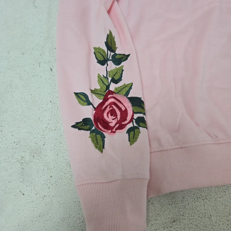 PINK SOUL STAR PREMIUM SWEATSHIRT WITH ROSE EMBROIDERY – SIZE XL