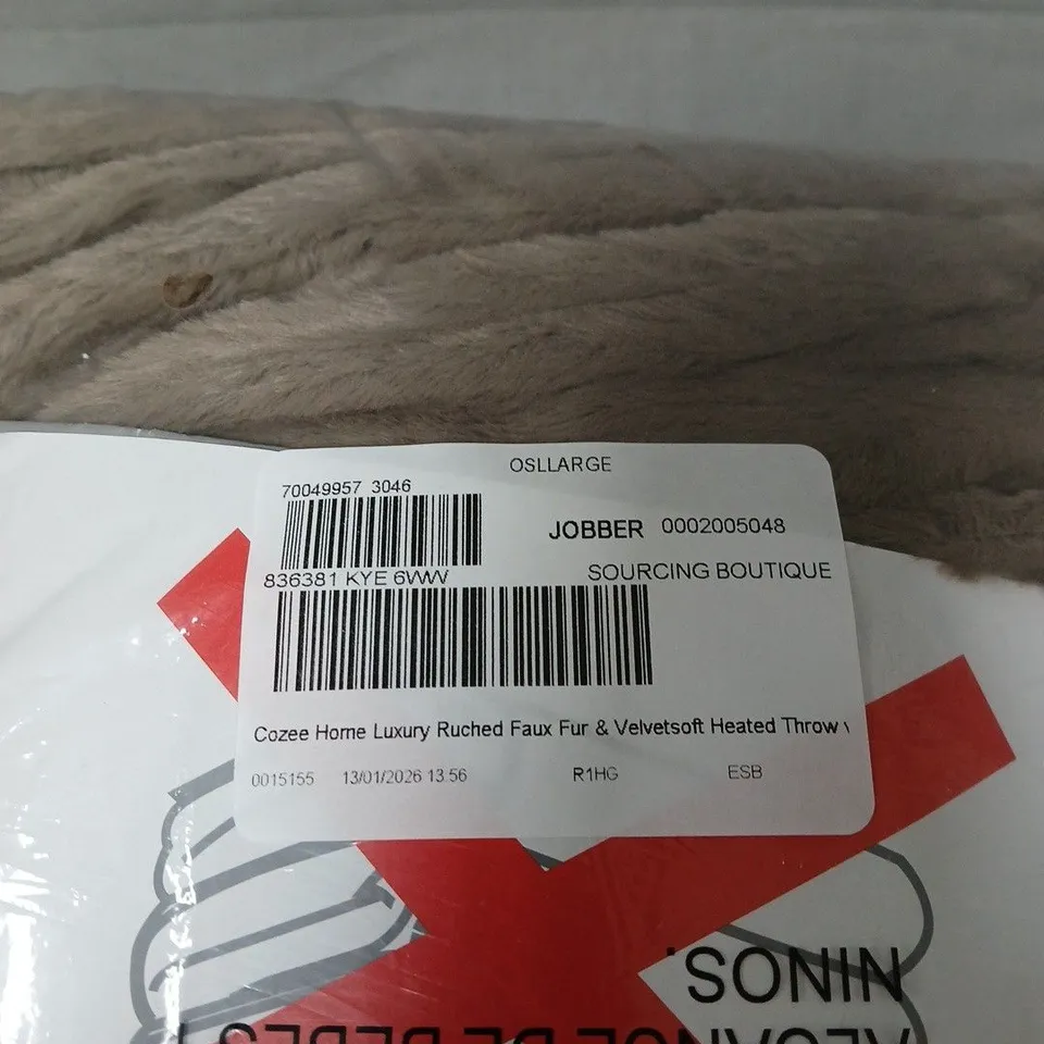 COZEE HOME LUXURY FAUX FUR HEATED THROW