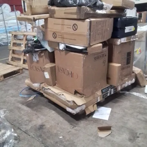 PALLET CONTAINING NEO PRODUCTS TO INCLUDE;STAINLESS STEEL FAN,HEATED AIRER,GAZEBO