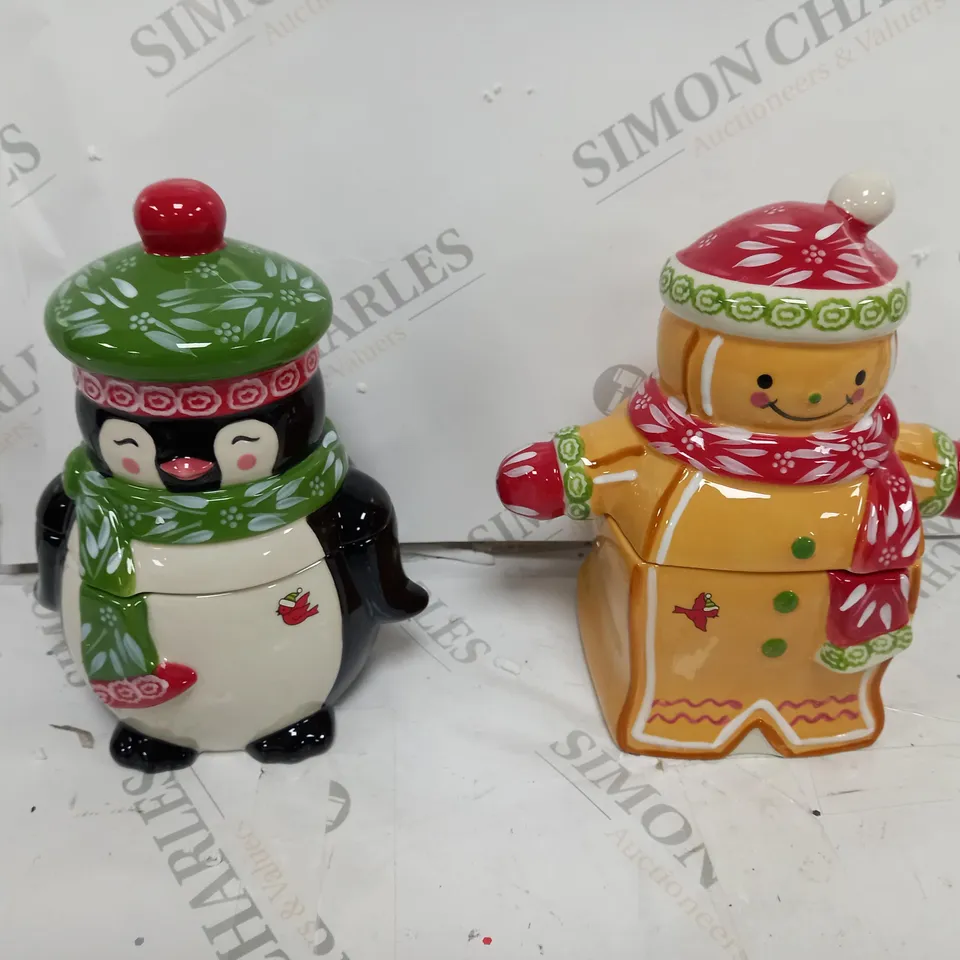 BOXED TEMP-TATIONS 180Z CHRISTMAS JAR GINGERBREAD & SNOWMAN