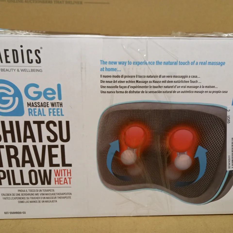 BOXED HOMEDICS SHIATSU TRAVEL PILLOW WITH HEAT GST-550HRQVI-EU