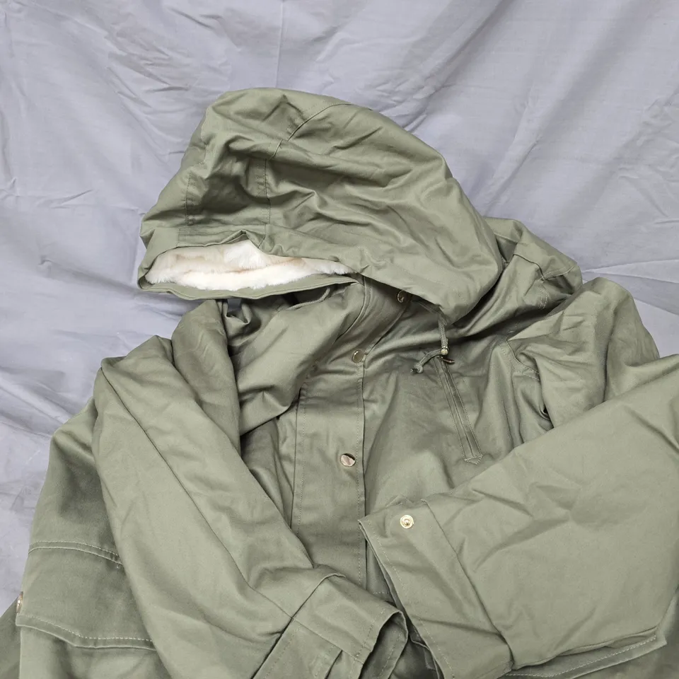 RUTH LANGSFORD FAUX FUR-LINED PARKA COAT - 20