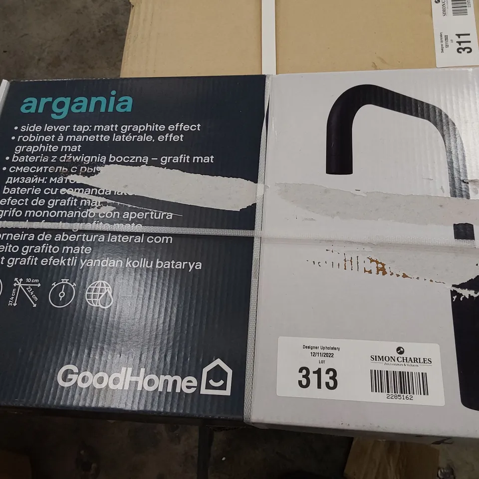 BOXED GOODHOME ARGANIA SIDE LEVER MATT GRAPHITE MIXER