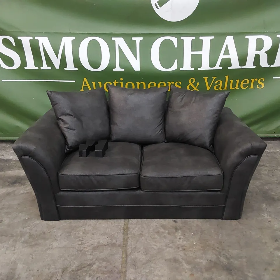 DESIGNER DURY LEATHER LOOK 2 SEATER SOFA