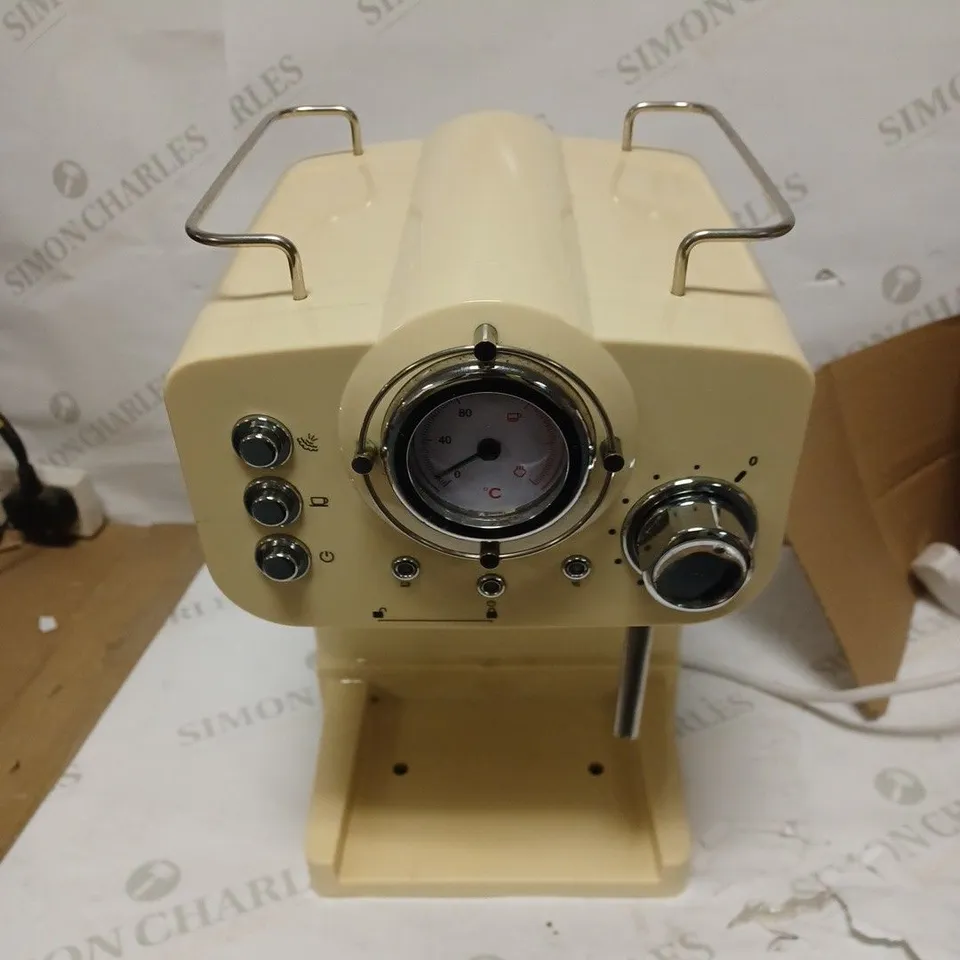 SWAN RETRO PUMP ESPRESSO COFFEE MACHINE - CREAM