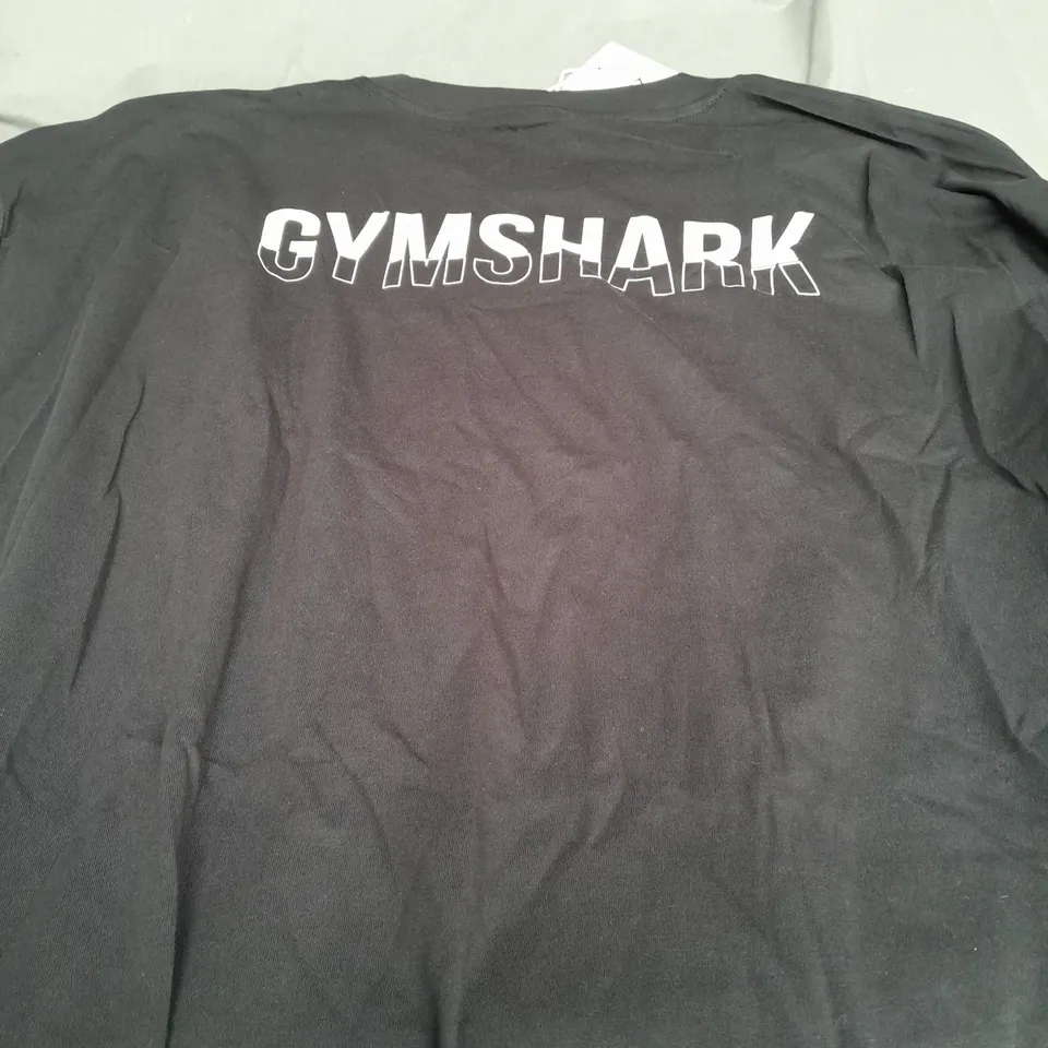 GYMSHARK BLACK FRACTION OVERSIZED T-SHIRT - XXL