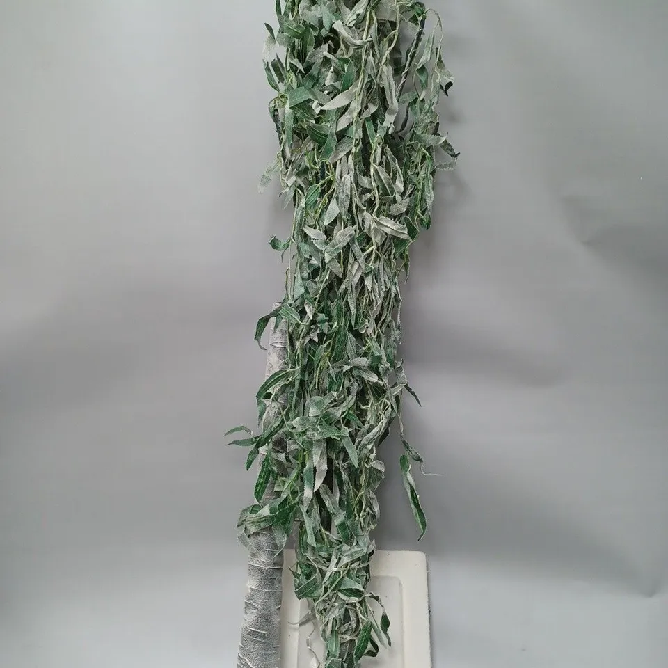 BOXED ALISON CORK 180CM PRE-LIT GREEN LEAF DETAIL INDOOR WILLOW TREE - COLLECTION ONLY