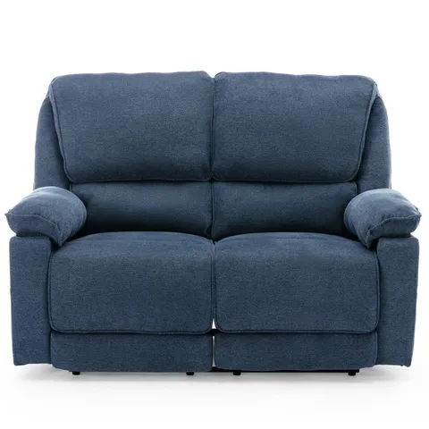 BOXED SYDNEY MANUAL RECLINER 2 SEATER SOFA - BLUE (1 BOX)